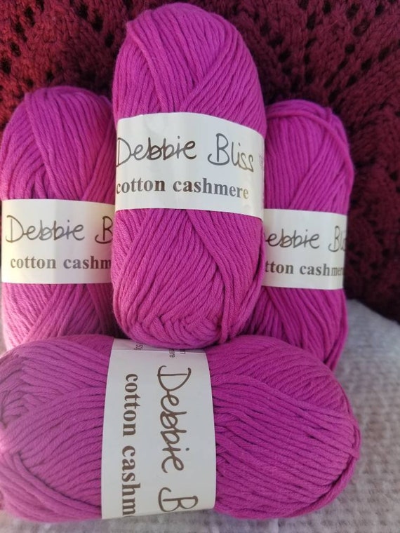 Debbie Bliss Cotton Cashmere Yarn Color 15019 Fuschia/pink 