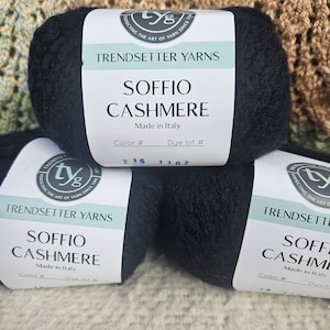 Trendsetter Yarns Soffio Cashmere Yarn Color 15 Black