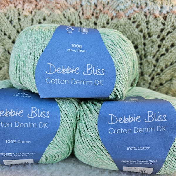 Debbie Bliss Cotton Denim DK Yarn Color 8 Mint