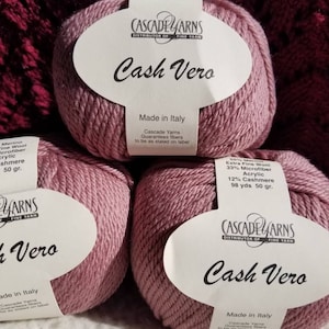 Cascade Yarns Cash Vero Yarn Color 012 Old Rose