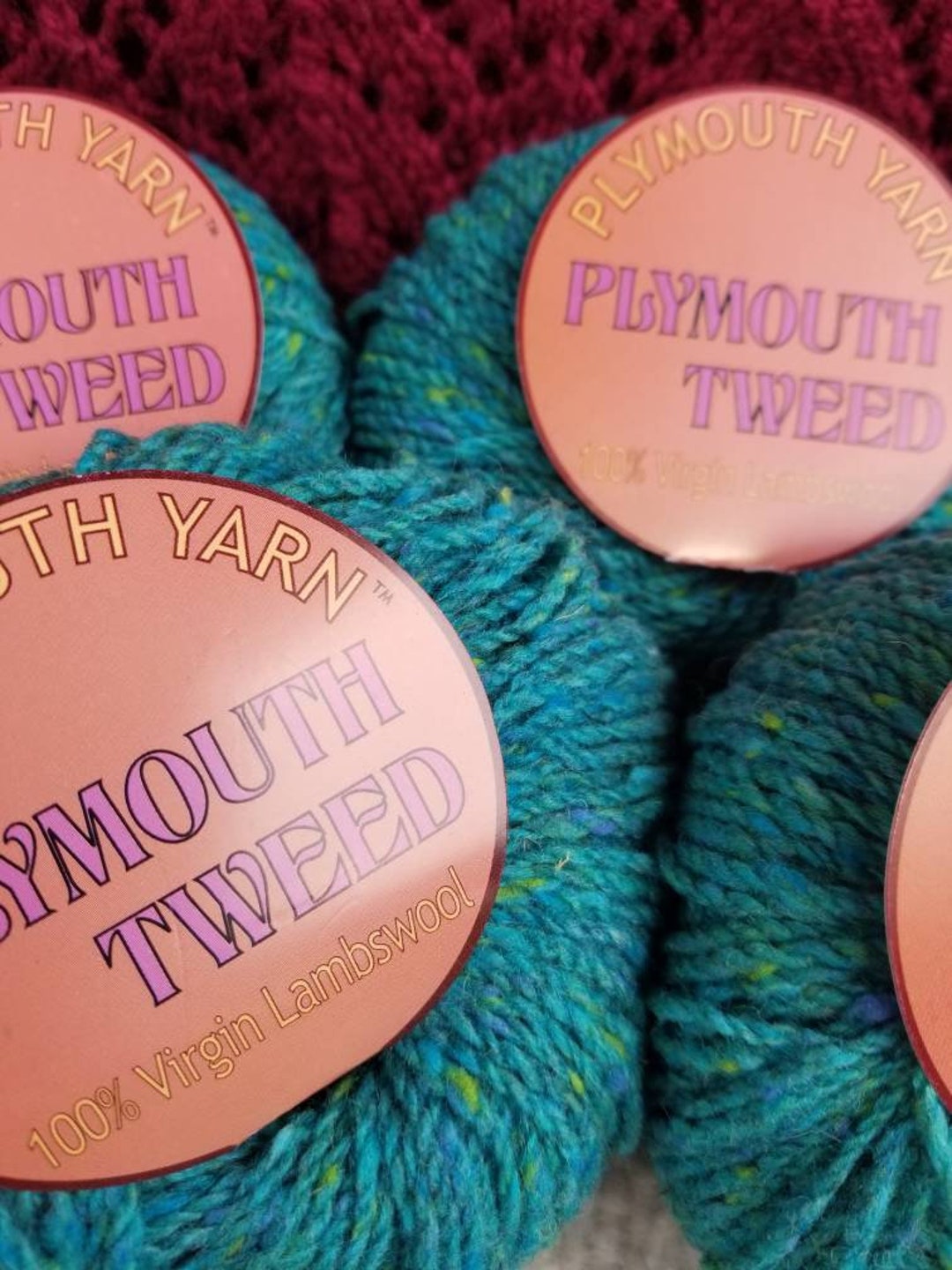 Plymouth Yarns Plymouth Tweed Yarn Color 5324 Blue Green Etsy