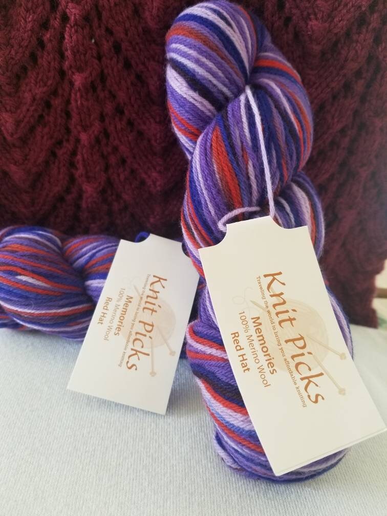 Knit Picks Memories 100 Merino Wool Red Hat Yarn Etsy