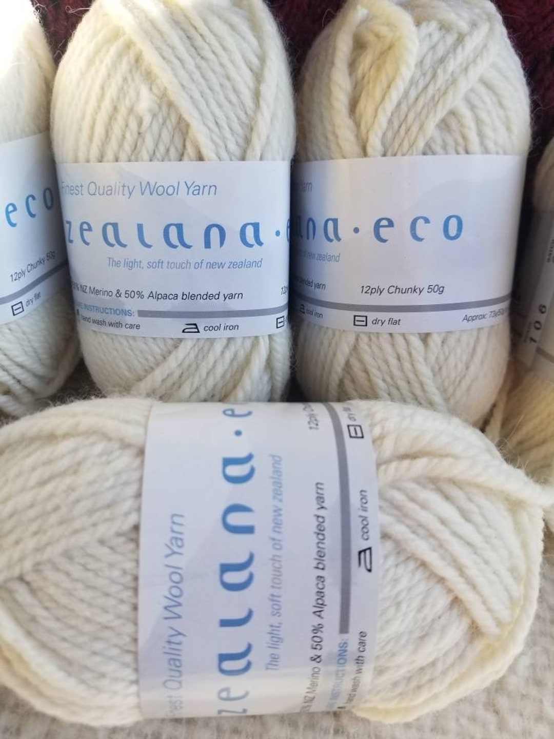 Zealana Eco 12 Ply Chunky Yarn Color 106 Ecru Etsy