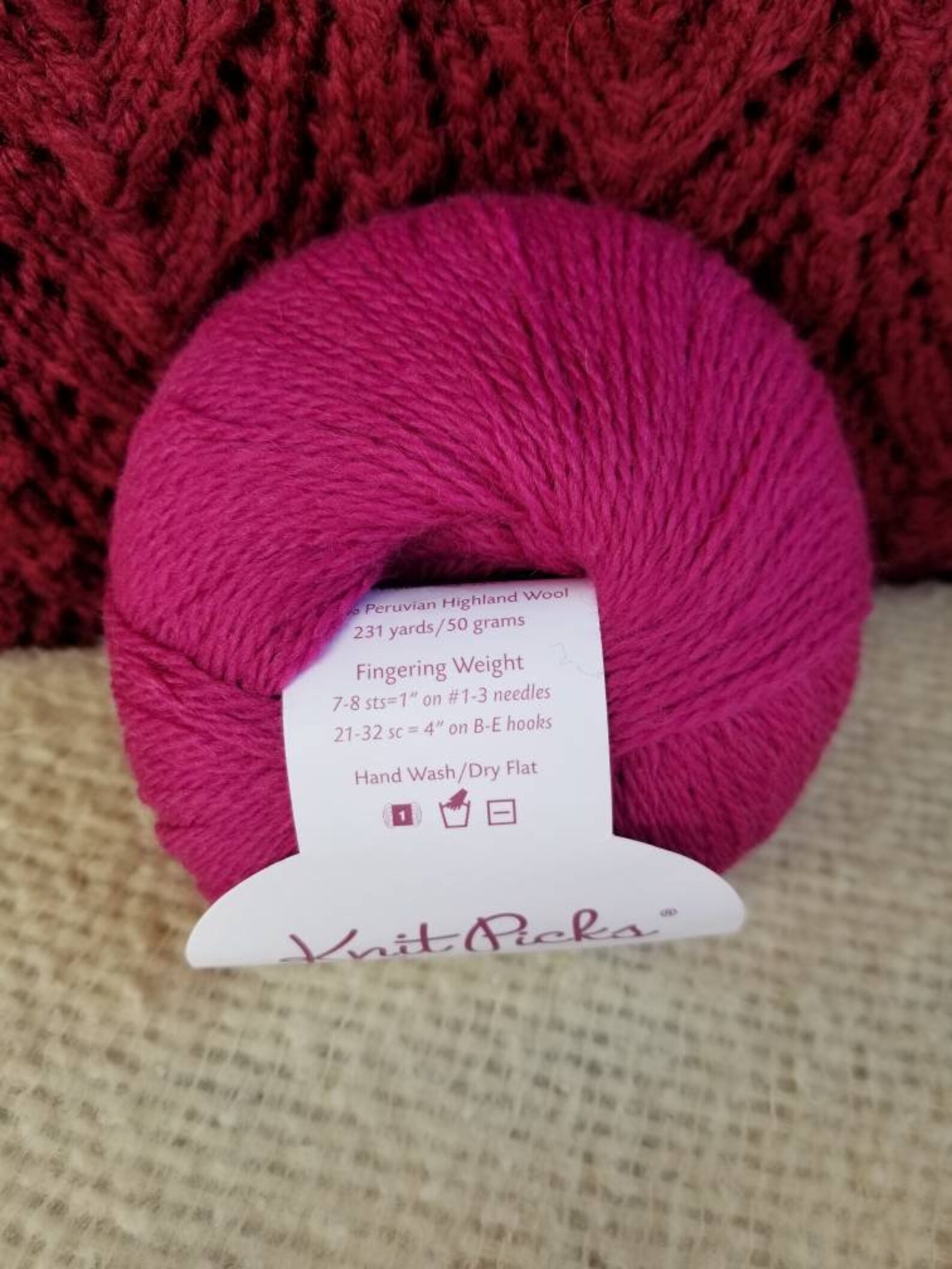 Knit Picks Palette Yarn 100 Peruvian Highland Wool Fuchsia Etsy