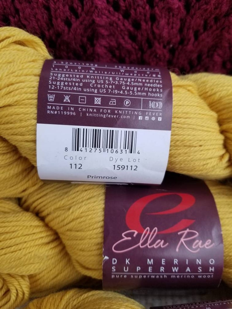 Ella Rae DK Merino Superwash Color 112 Primrose