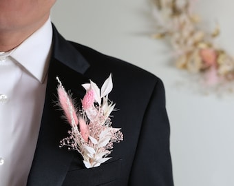 Preserved and Dried flowers boutonniere / Boutonniere for Men / Boutonniere Pin Rustic Charm /wedding for men/ White Boutonniere