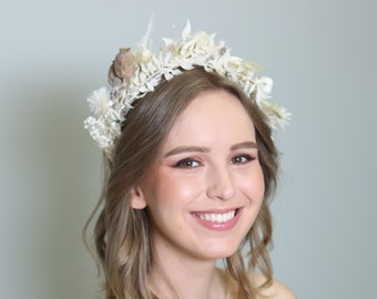 Blossom Wedding Headbands | Preserved Flower Wedding Headbands | Wedding Hair Pieces | Bridal Wedding Hair Bands Preserved Hydrangea Crown