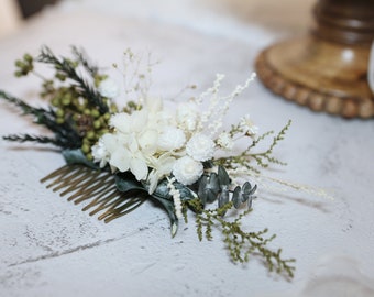 Wedding Hair Comb_012 Bohemian style, preserved flower wedding hair comb