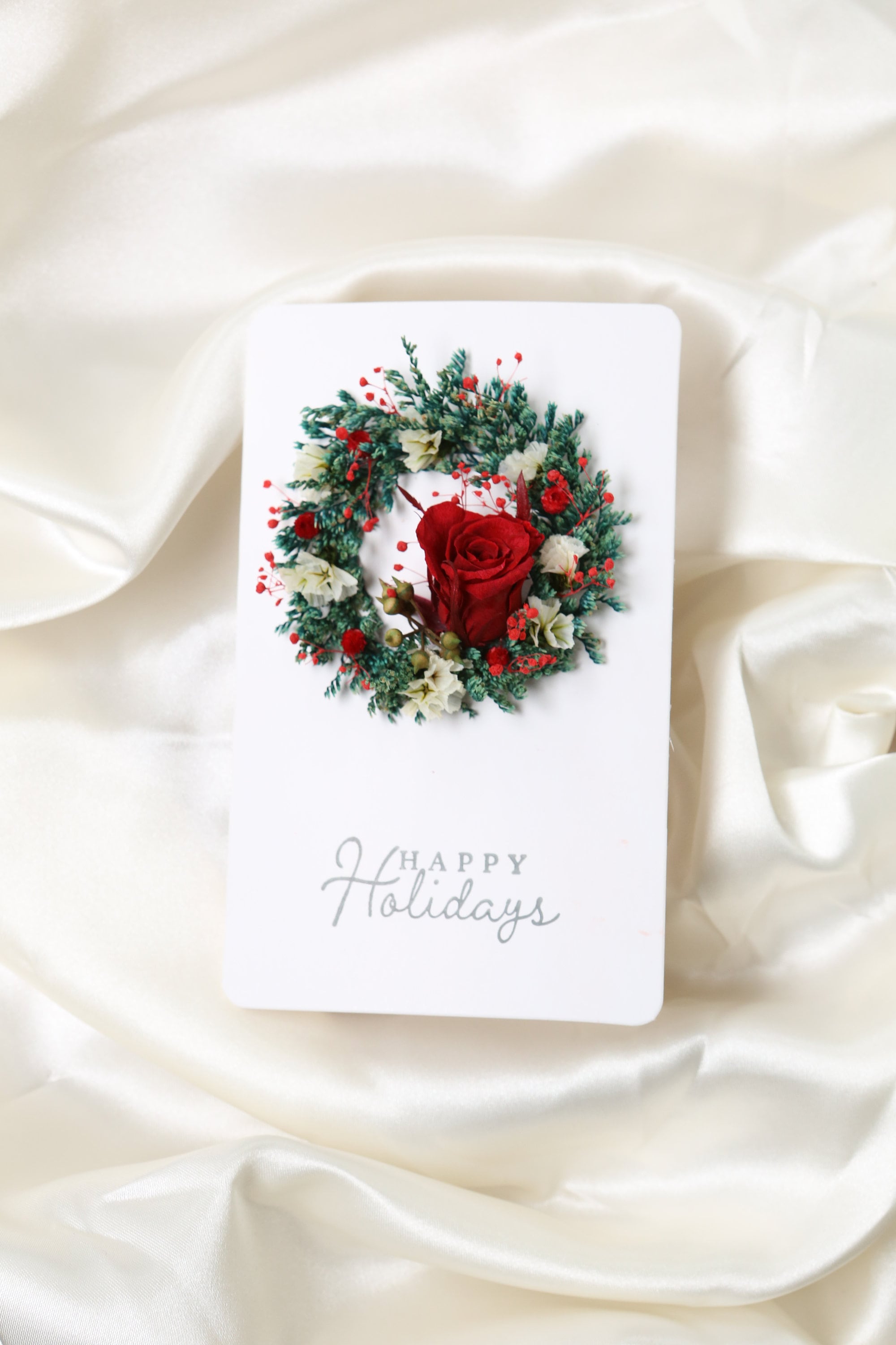 Real Rose Christmas Card / Forever Red Rose Card/ Preserved Flowers ...