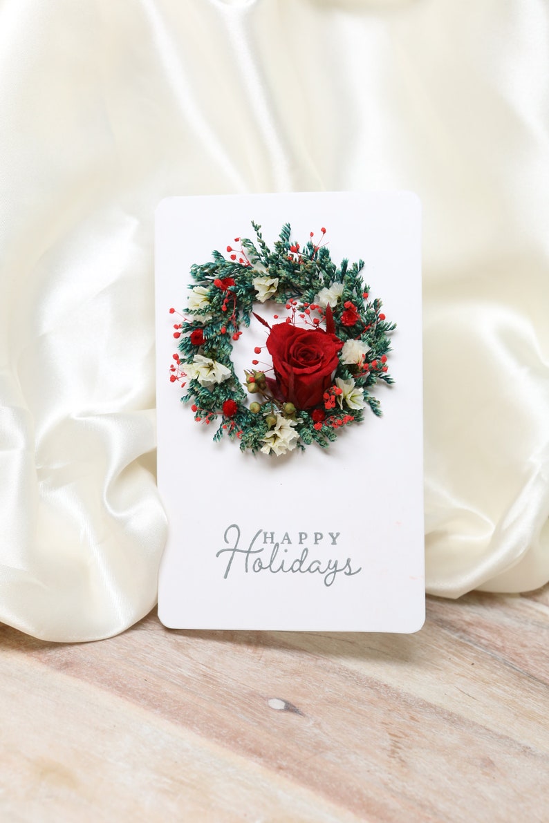 Real Rose Christmas Card / Forever Red Rose Card/ Preserved Flowers ...