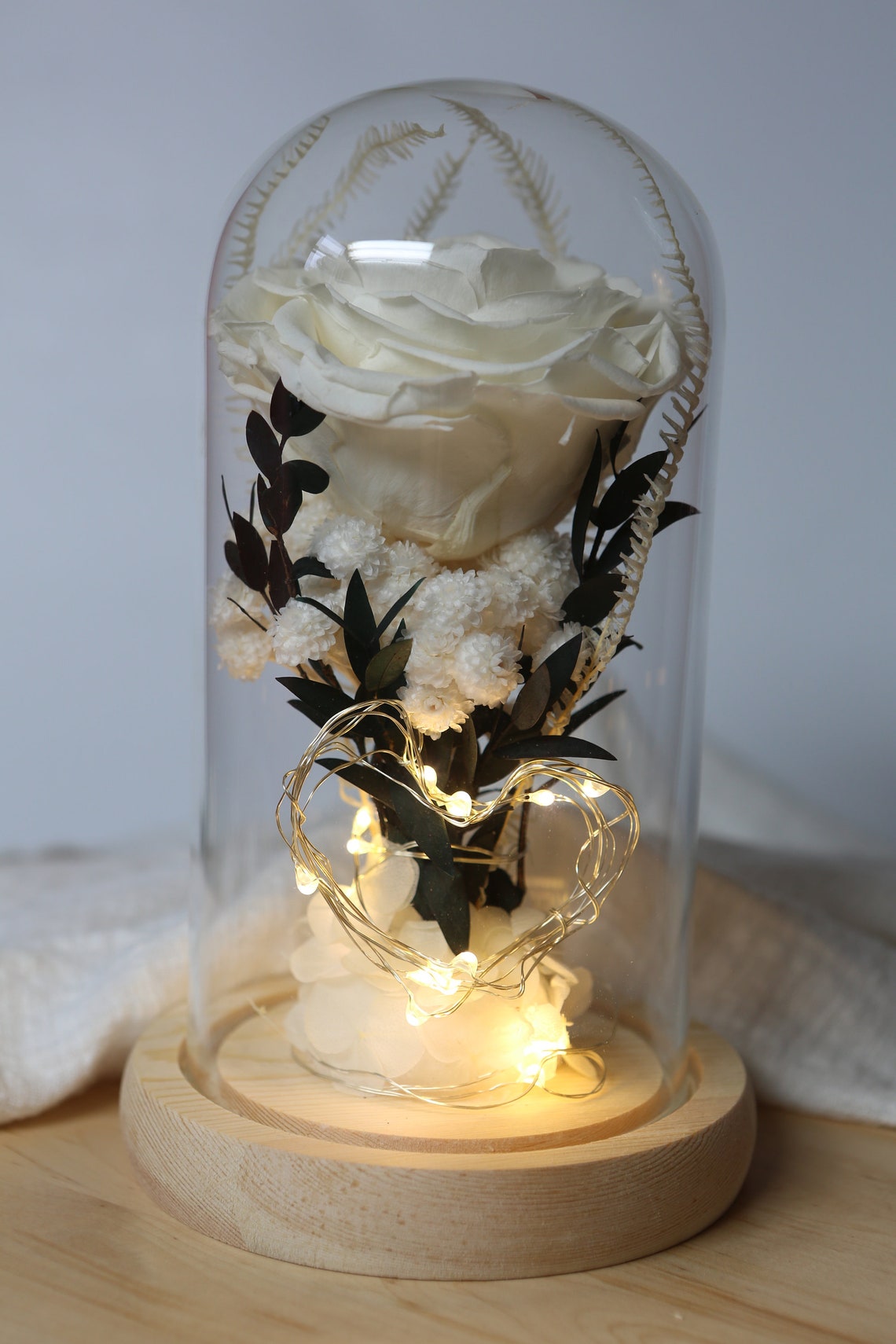 Preserved Flowers in Glass Dome Flowers in Glass Dome Etsy