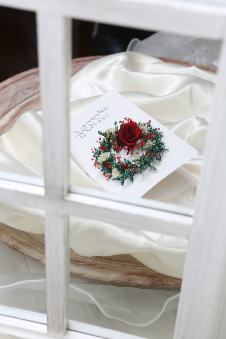 Real Rose Christmas Card / Forever Red Rose Card/ Preserved Flowers ...