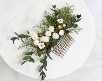 Peigne à cheveux mariage fleurs stabilisées Artequeen | Bijoux de mariée