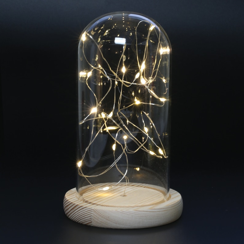 LED Glass Dome Tabletop Display Case Etsy