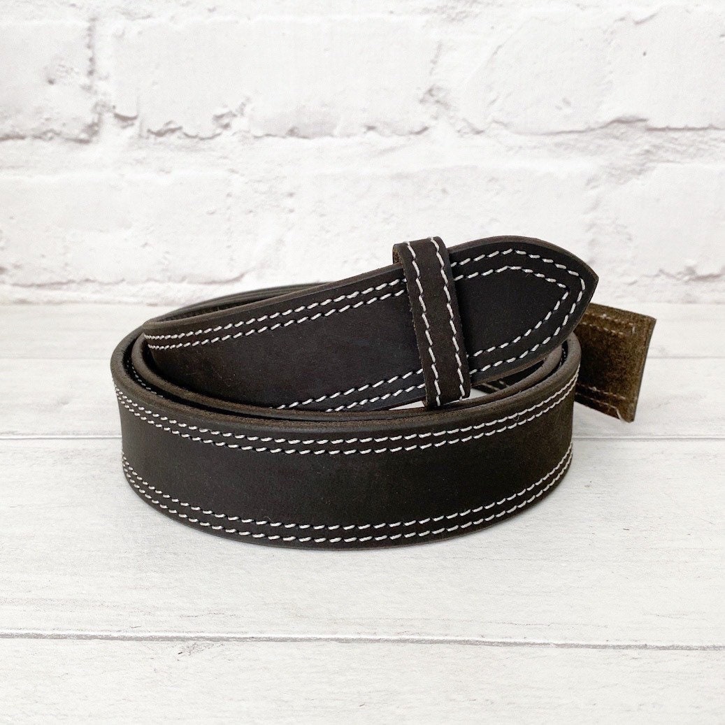 Leather Belt Blank Black Genuine Leather with Finished Edges Etsy