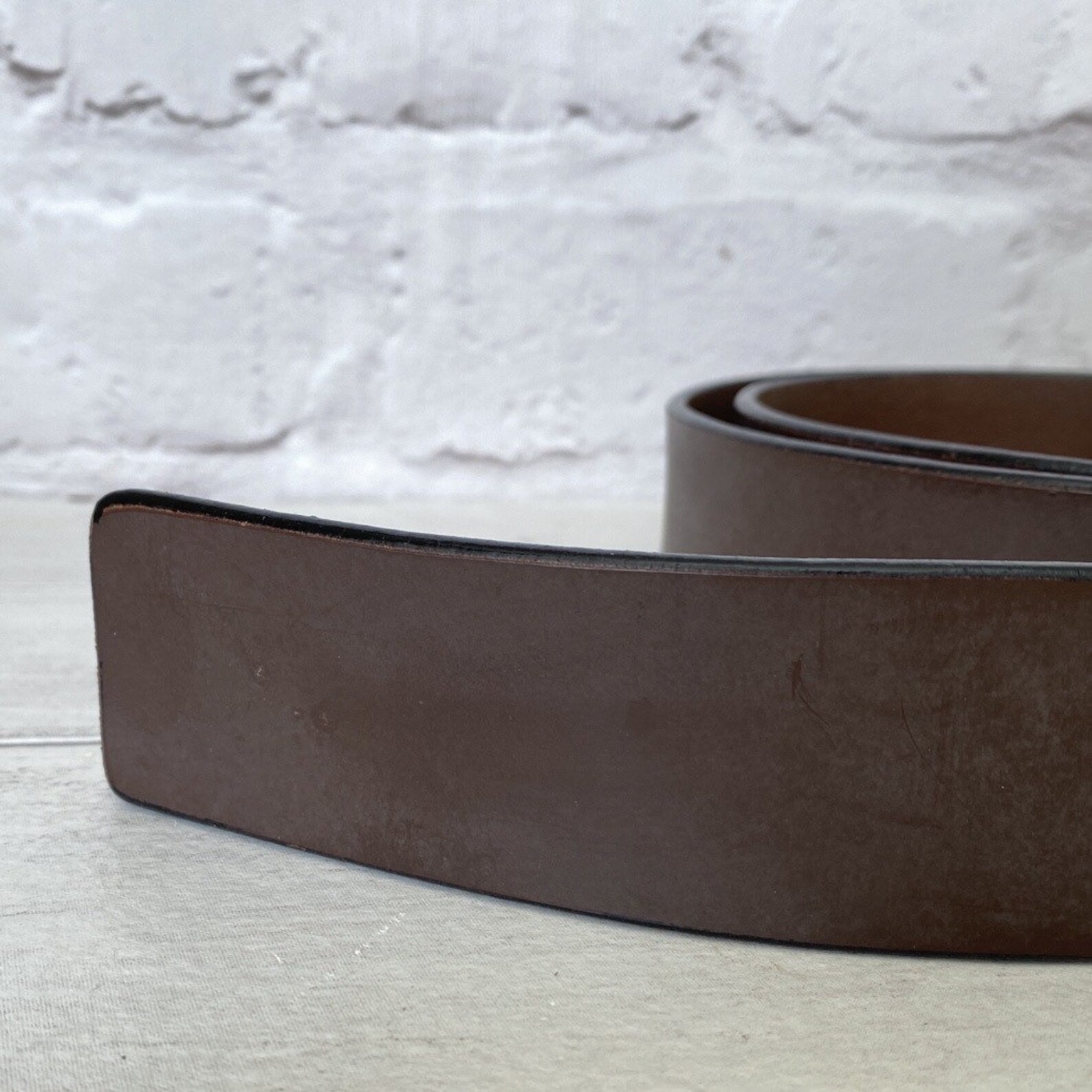 Leather Belt Blank Brown Genuine Leather with Finished Edges Etsy