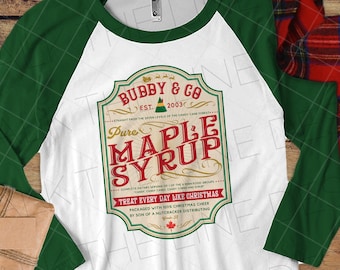 Buddy and Co Maple Syrup Label - Christmas Design - Sublimation Design Instant Digital Download - 300 DPI PNG