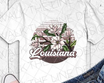 Louisiana State Flower Magnolia - Sublimation Design Instant Digital Download - PNG - 300DPI - Heat Transfer - DTG Printing