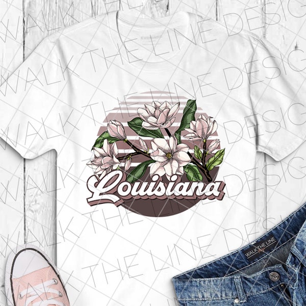 Louisiana State Flower Magnolia - Sublimation Design Instant Digital Download - PNG - 300DPI - Heat Transfer - DTG Printing