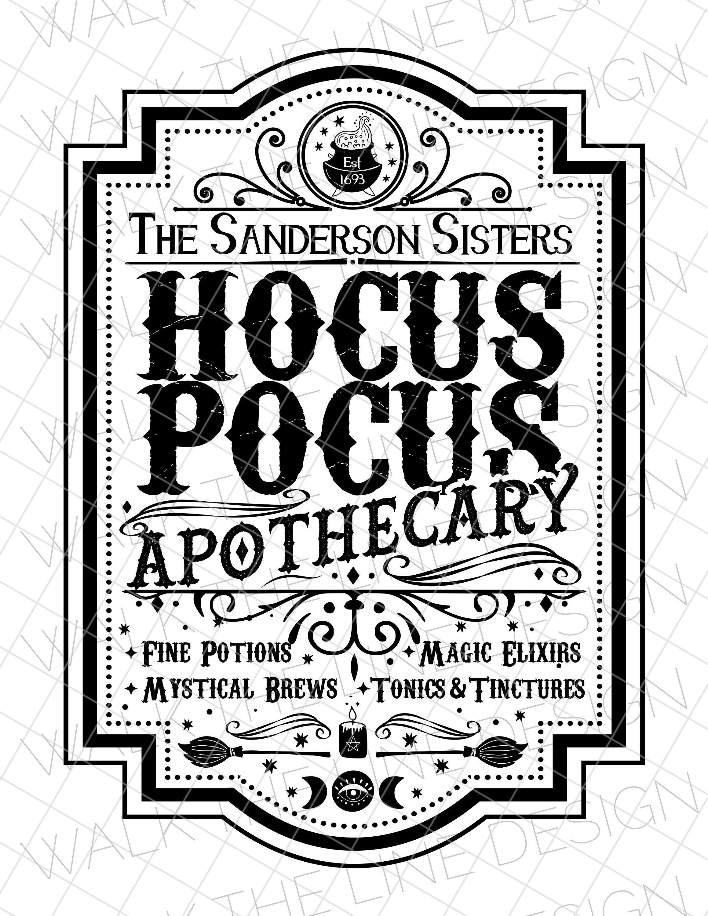 Hocus Pocus Apothecary The Sanderson Sisters Printable Etsy