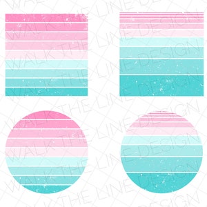 Retro Valentine's Day Line Background - Square or Circle - Clean or Distressed - 16 files - 300 dpi png - Clip Art