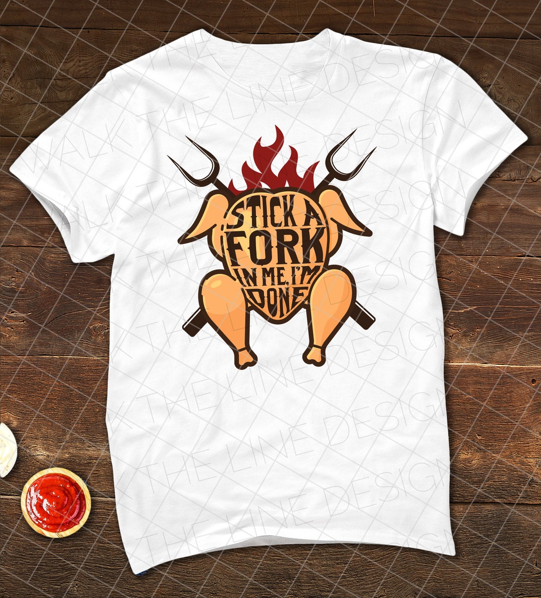 Stick a Fork in Me, I'm Done Funny Thanksgiving Saying Sublimation