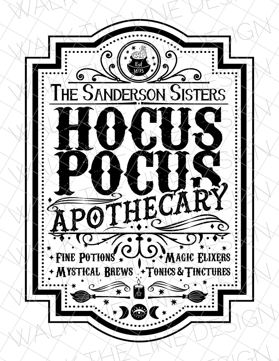 Hocus Pocus Apothecary The Sanderson Sisters Sublimation Etsy