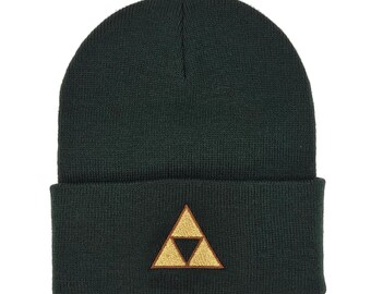 Embroidered Triforce Beanie - Legend of Zelda Beanie - Video Game Apparel - Gamer Gear