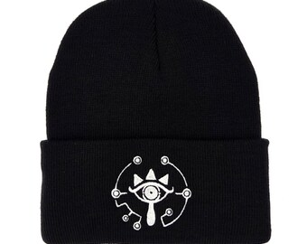 Glow-in-the-Dark Sheikah Beanie - Embroidered Sheikah Crest Beanie - Video Game Apparel - Gamer Gear