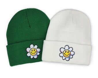 Embroidered Daisy Beanie, Yoshi's Island Beanie - Video Game Apparel