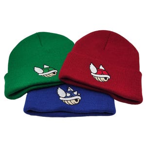 Embroidered Turtle Shell Beanie - Winged Turtle Shell Beanie - Video Game Apparel - Gamer Gear