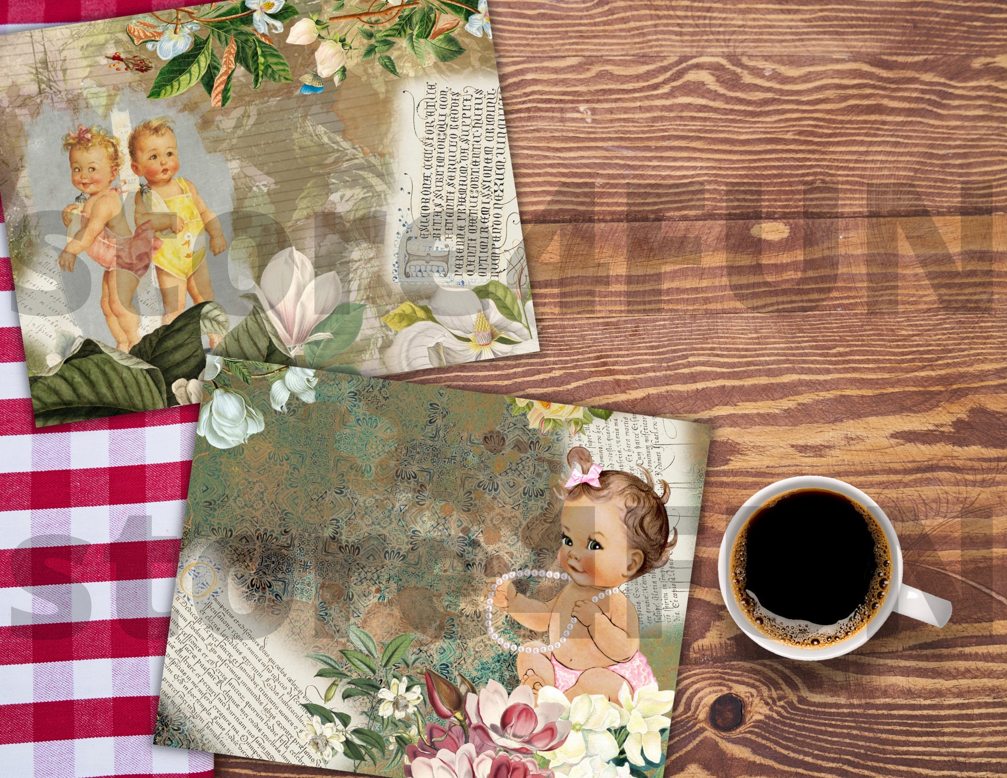 Infant Baby Junk Journal Kit Printable Junk Journal Kit Baby Etsy
