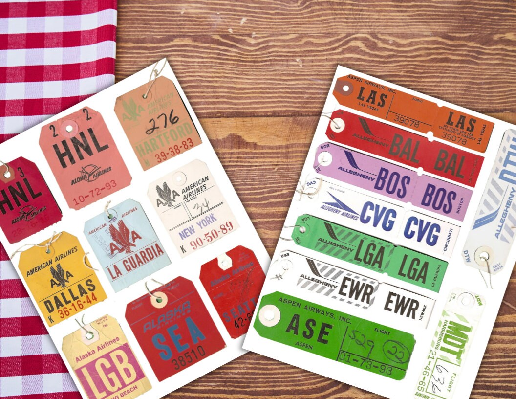 150 Airline Baggage Tags Png Flight Attendant Luggage Tags Etsy
