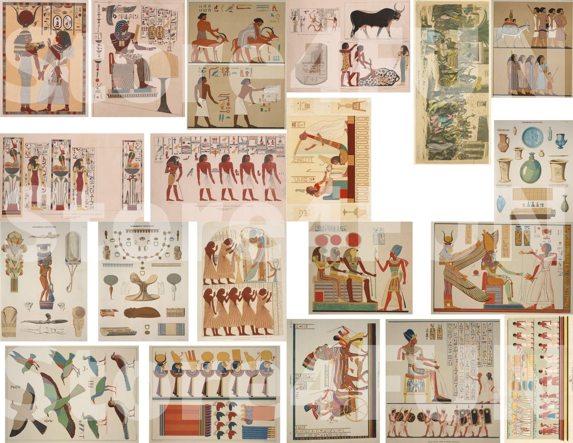 Ancient Egypt 100 Images Printable Paper Egyptian Clipart - Etsy