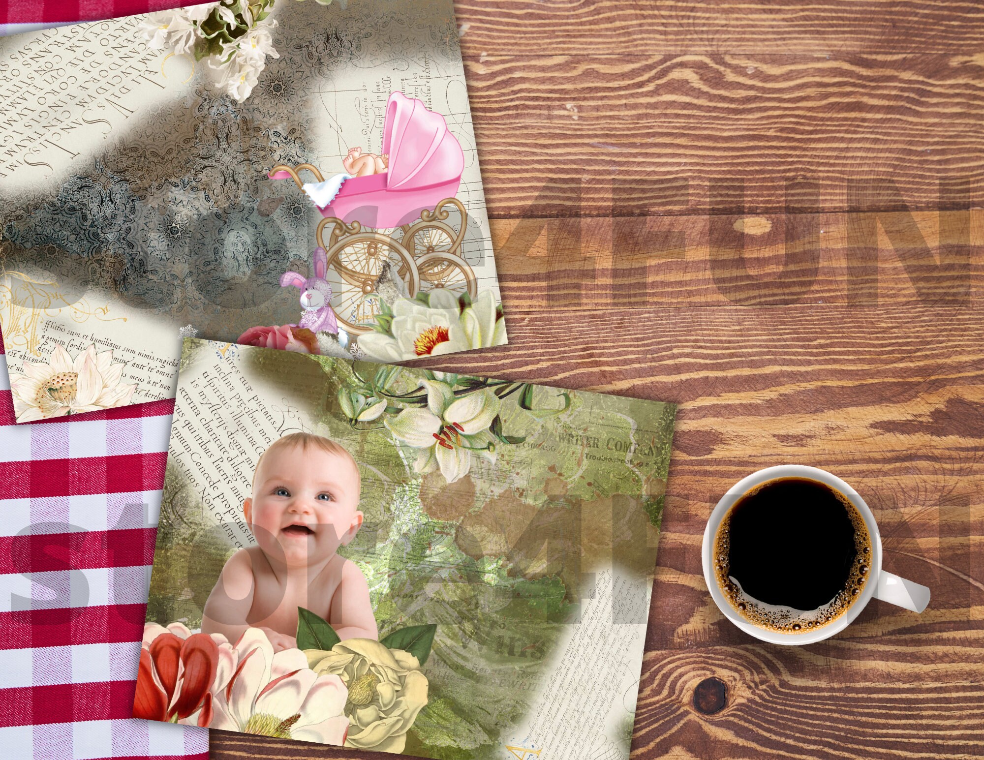Infant Baby Junk Journal Kit Printable Junk Journal Kit Baby Etsy