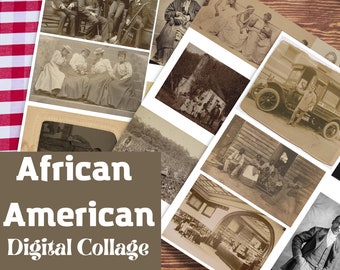 100 African American Vintage Pictures, Photo, Digital Collage,  African ephemera, African journal, Afro American, classic art digital, clip
