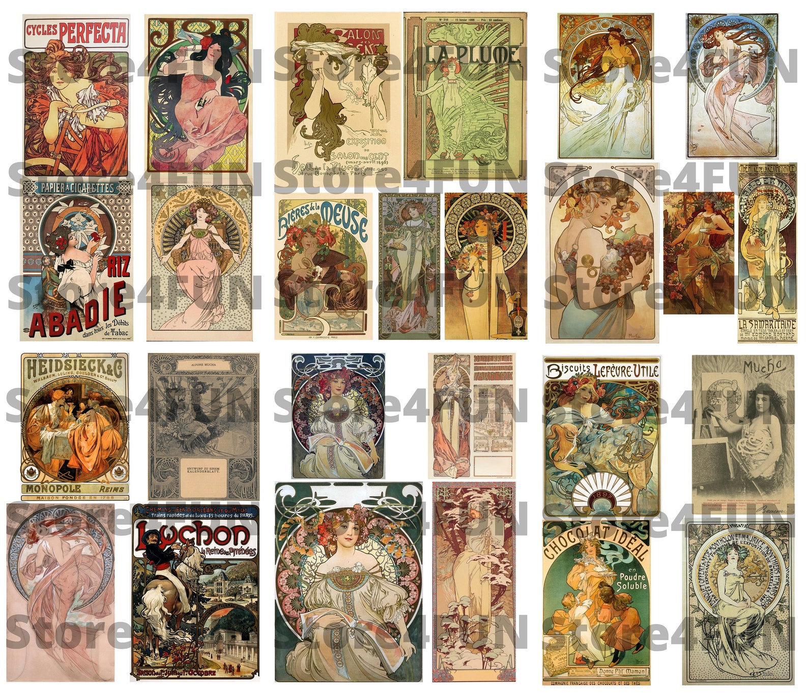 Alphonse Mucha Posters and Illustrations Digital Printable - Etsy