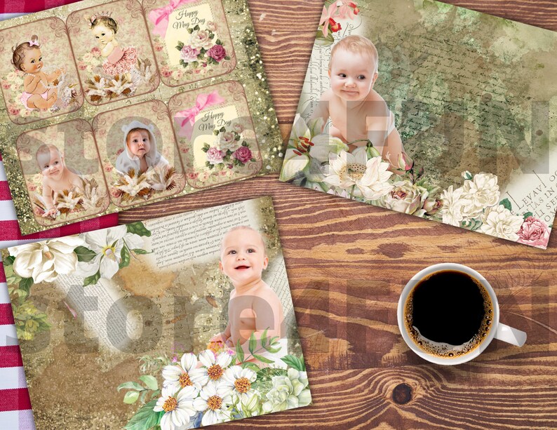 Infant Baby Junk Journal Kit Printable Junk Journal Kit Baby Etsy