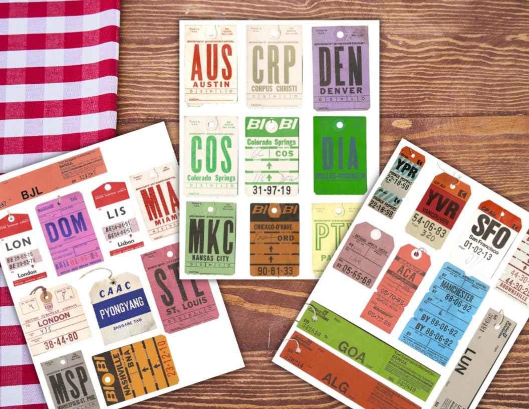 150 Airline Baggage Tags Png Flight Attendant Luggage Tags Etsy