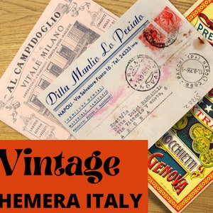 Digital Vintage Ephemera Kit - Italy, srcapbooking ephemera, junk journal kit, italia, rome, vinage, digital download, digital ephemera
