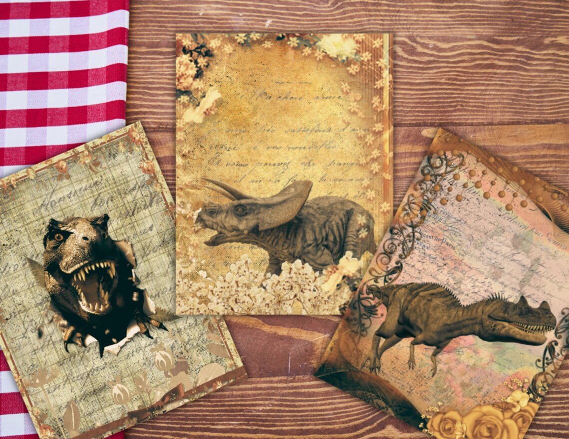 Dinosaurs Junk Journal Kit Printable Junk Journal Kit Dino | Etsy