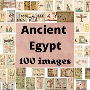 Ancient Egypt 100 images Printable Paper, egyptian clipart, Egypt Digital Download, Egypt clip art, junk journal, ephemera, collage sheet