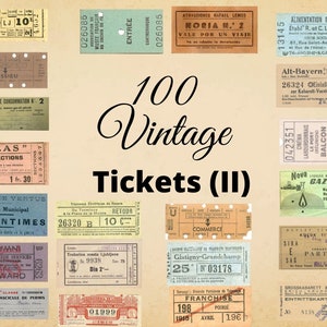 Digital Vintage Tickets Ephemera Collage Sheet