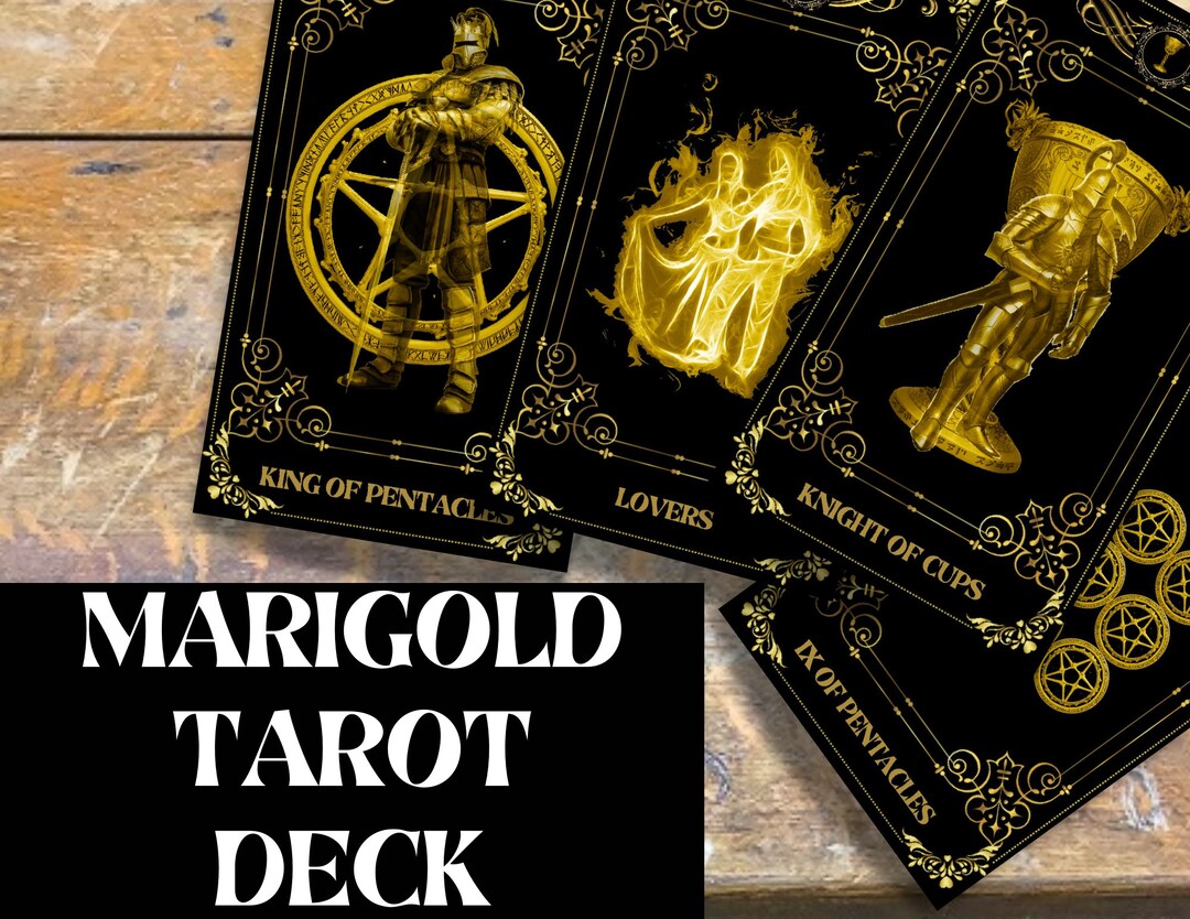 Marigold Printable Tarot Deck, 78 Cards, Divination Deck, Oracle Deck