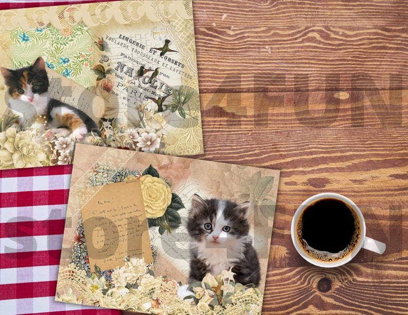 Fluffy Kittens Junk Journal Kit Printable Junk Journal Kit | Etsy