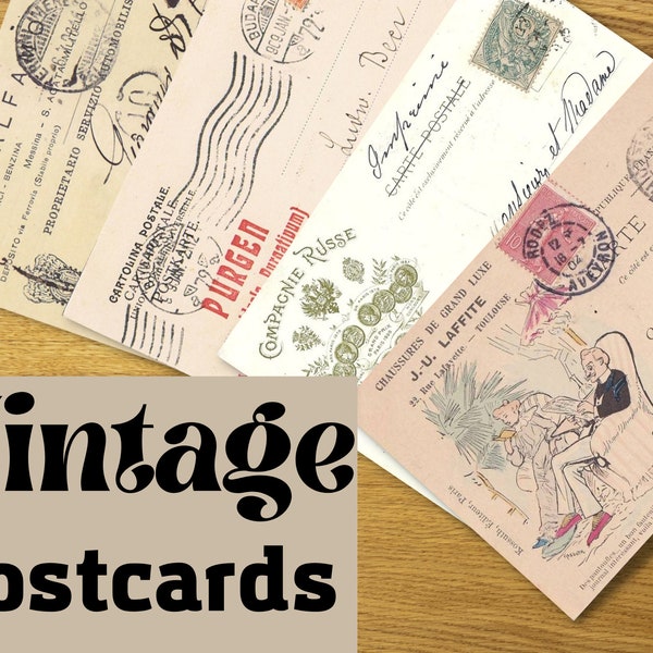 Digital Vintage Italy Postcard Ephemera Collage Sheet