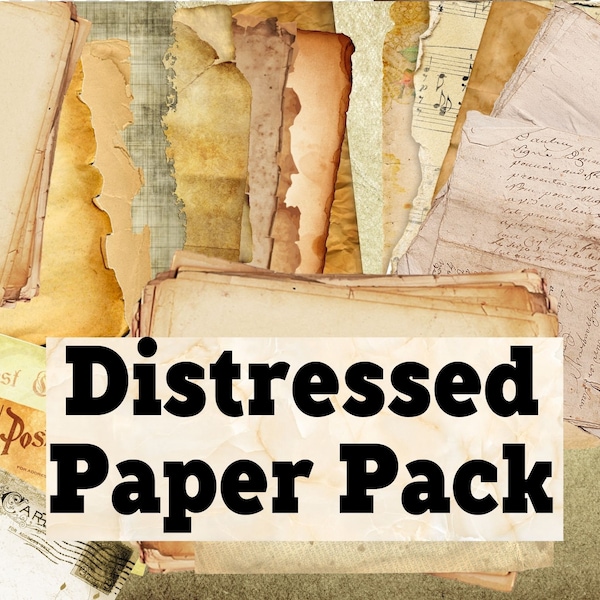 Distressed Retro Vintage Paper Pack PNG, Instant Download, Ephemera Pack, Printable, Digital Collage, Mixed Media, Clipart, retro ephemera