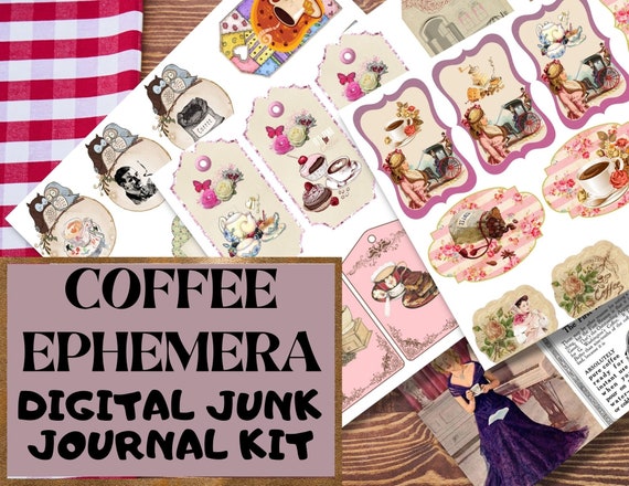 Coffee Junk Journal Printable Ephemera Pack 16 Pages Images - Etsy