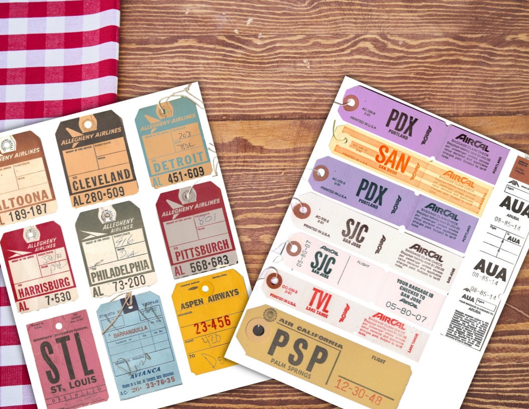 150 Airline Baggage Tags Png Flight Attendant Luggage Tags Etsy