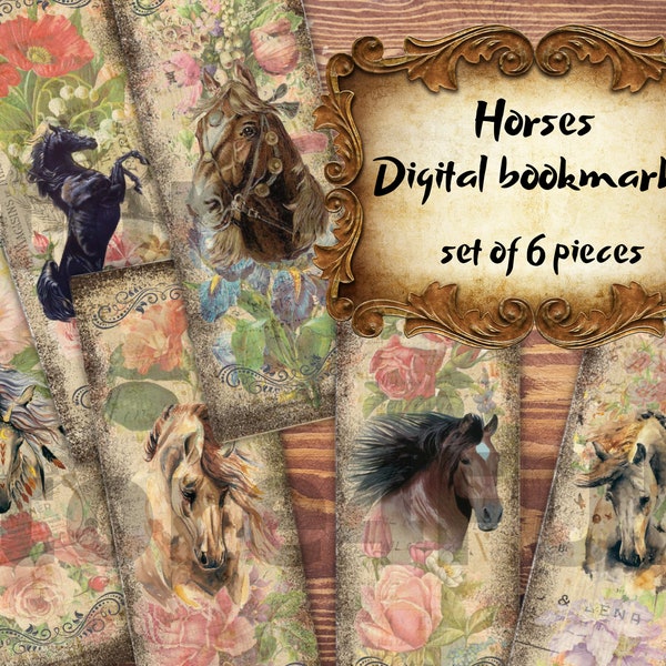 Horse Bookmarks Printable - Etsy